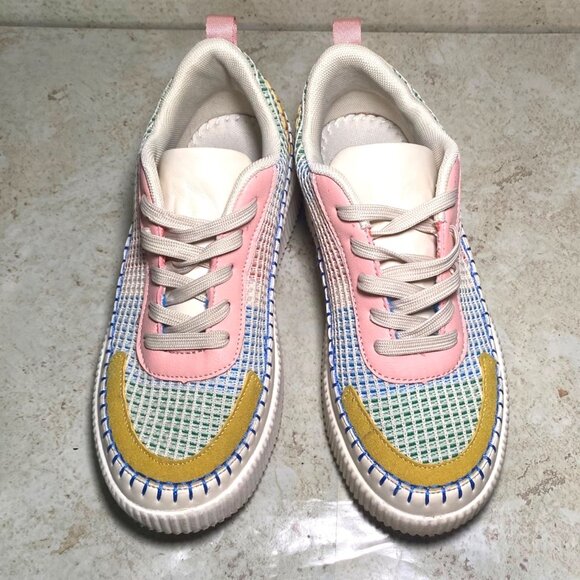 Nicole Miller Brita Platform Sneakers Mesh Suede Accents  Multicolor Design READ - Picture 3 of 9